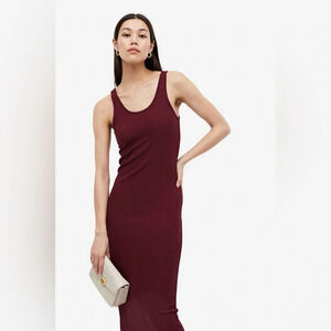 H&M Ribbed Burgundy Dress​